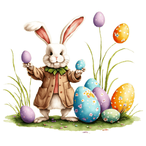 Bunny Egg Hunting Easter Design - DTF Ready To Press
