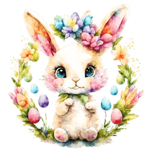Cute Bunny And Egg Easter Design - DTF Ready To Press