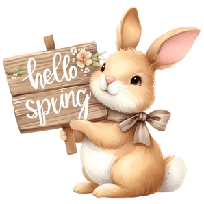 Hello Spring Easter Cute Rabbit Design | Iris DTF