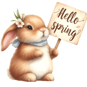 Hello Spring Easter Cute Bunny Design | Iris DTF