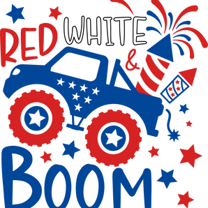 Red White Boom 4th of July Design | Iris DTF