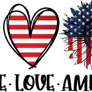 Peace Love America Design - DTF Ready To Press