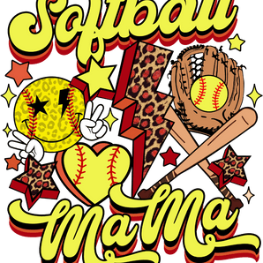 Softball Mama Design - DTF Ready To Press