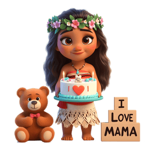 Disney Moana I Love Mama Design - DTF Ready To Press