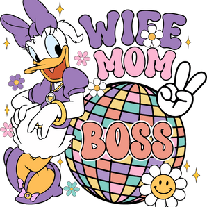 Wife Mom Boss Design - DTF Ready To Press