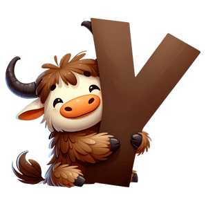 Animal Alphabet Y Yak Design - DTF Ready To Press