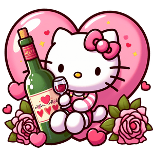 Hello Kitty - Valentine's Day Champagne Design | Iris DTF
