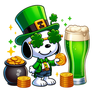 Happy Saint Patrick's Day Snoopy Dog Design | Iris DTF