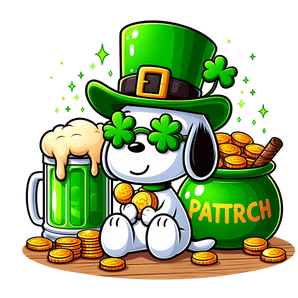 Patricks Day Snoopy Bear Design - DTF Ready To Press