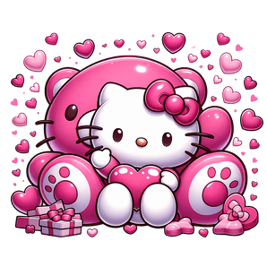 Hello Kitty - Valentine's Day Teddy Bear Design | Iris DTF