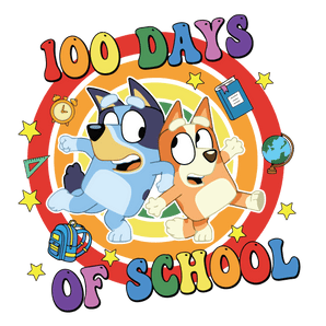 Bluey and Bingo 100 Days of School DTF-Ready V1 | Iris DTF