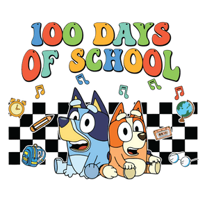100 Days of School Bluey and Bingo Design | Iris DTF