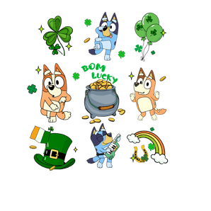 Bluey Celebrates St Patrick's Day  - DTF Ready To Press