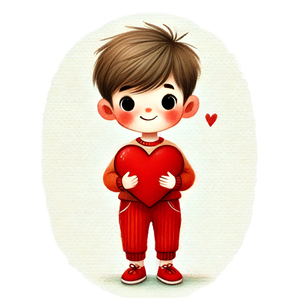Boy Holding A Big Heart Design | Iris DTF