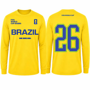 FIFA World Cup 2026 Brazil Long Sleeve Shirt – Official "We Are 26" Seleção Canarinho Tee
