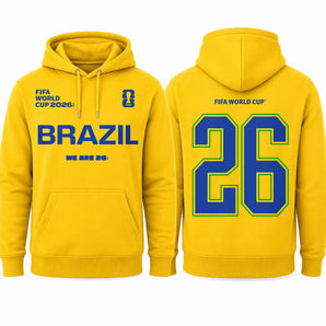 FIFA World Cup 2026 Brazil Hoodie – Official "We Are 26" Seleção Canarinho Pullover