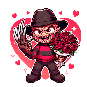 Freddy Krueger Valentine's Day Rose Design | Iris DTF
