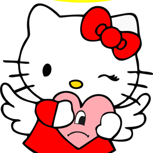 Angel Hello Kitty and Bad Bunny Valentine's Day | Iris DTF