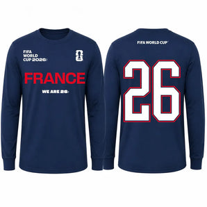 FIFA World Cup 2026 France Long Sleeve Shirt – Official "We Are 26" Les Bleus Tee