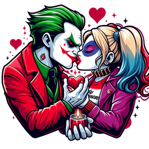 DC Joker and Harley Quinn Couple Kiss Design | Iris DTF