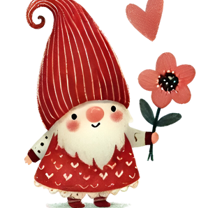 Valentine's Day Gnome Flower Design | Iris DTF
