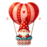 Valentine's Day Gnome In A Hot Air Balloon Design | Iris DTF