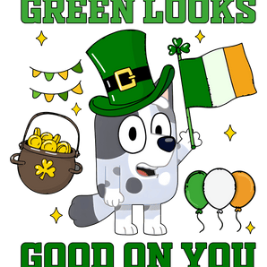 Bluey Friend Patrick's Day Irish Design | Iris DTF