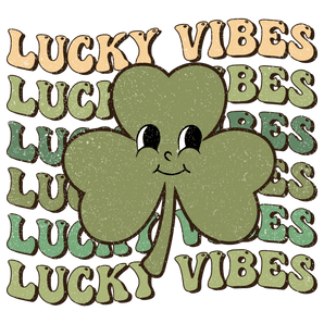 Lucky Vibes St Patrick's Day Clover Design | Iris DTF