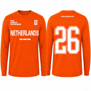 FIFA World Cup 2026 Netherlands Long Sleeve Shirt – Official "We Are 26" Oranje Tee