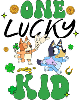 One Lucky Kid Bluey Patrick's Day - DTF Ready To Press