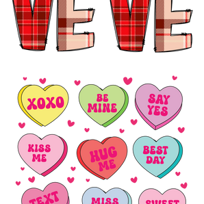 Plaid & Sweet: Valentine’s Day DTF Gang Sheet 22"x60" Premade DTF Gang Sheet