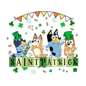 Saint Patrick's Day Bluey Friend - DTF Ready To Press