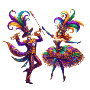 Fat Tuesday Mardi Gras Dance Party Design | Iris DTF